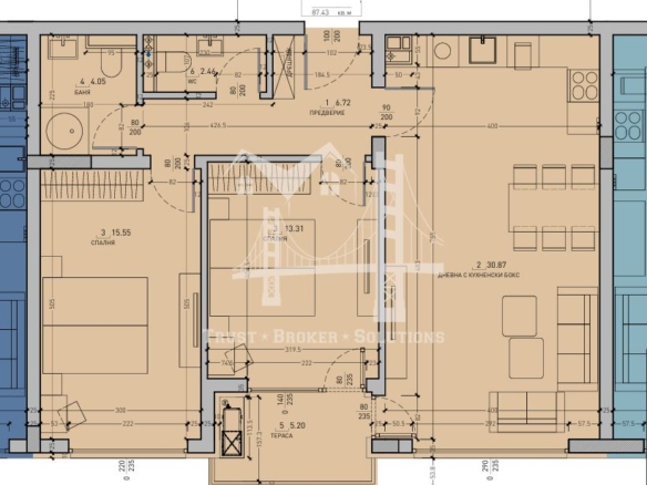 Малинова долина, тристаен в новостроящ се комплекс - 0