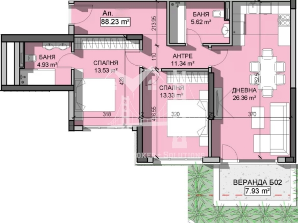 Манастирски ливади - Изток, тристаен апартамент в затворен комплекс - 0