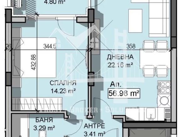 Манастирски ливади - Изток, двустаен апартамент в затворен комплекс - 0