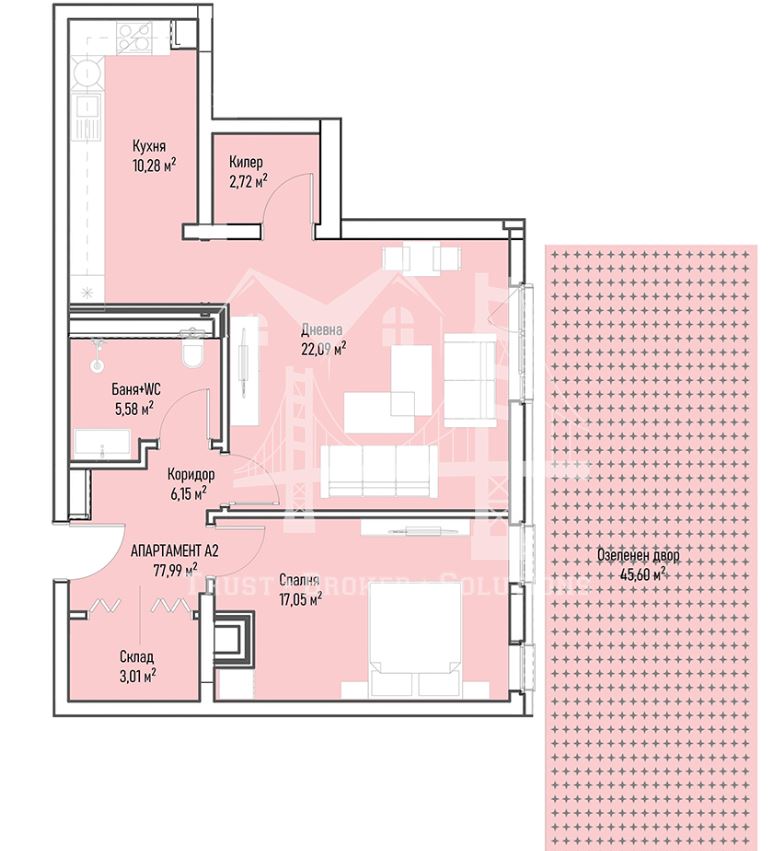 2-стаен апартамент до Бизнес парк, ж.к. Младост 4, затворен луксозен комплекс - 0