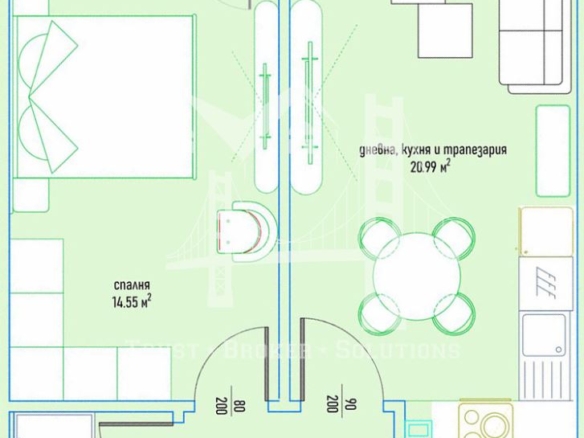 2-стаен апартамент в луксозен жилищен комплекс, до Ring Mall и Ikea - 0