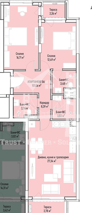 3-стаен апартамент до Бизнес парк, ж.к. Младост 4, затворен луксозен комплекс - 0