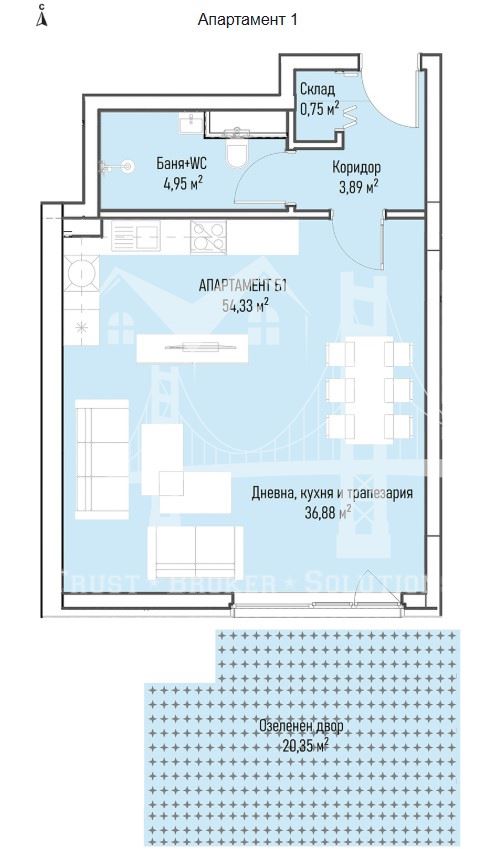 Младост 4, едностаен апартамент в затворен комплекс до бизнес парк - 0