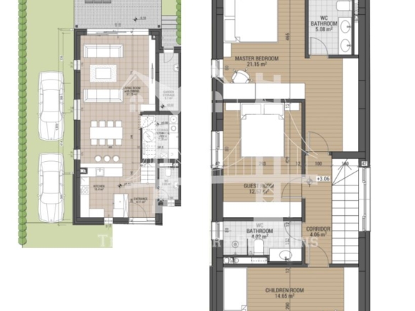 в-з Малинова долина, Камбаните, къщи в затворен комплекс със собствен двор - 0