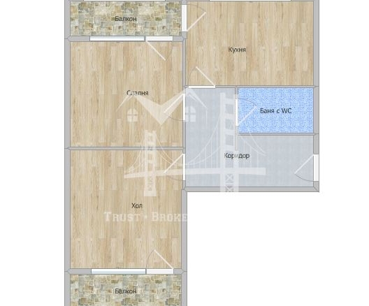 Надежда 1, двустаен обзаведен апартамент - 0