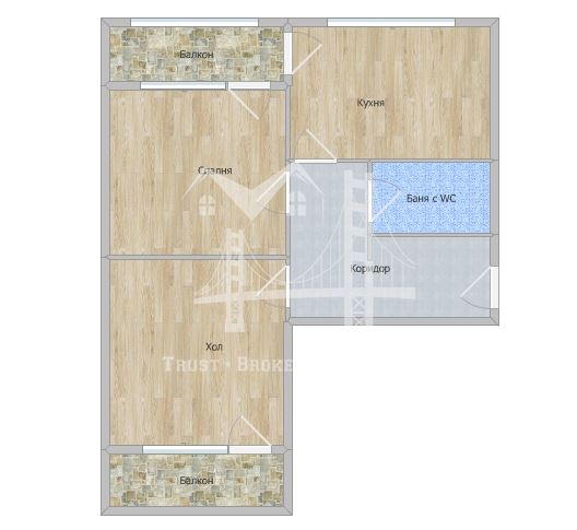 Надежда 1, двустаен обзаведен апартамент - 0