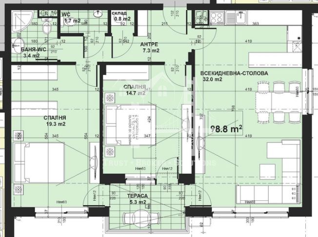 Малиова долина, двустаен апартамент в нова сграда - 0