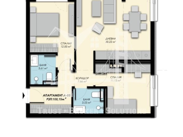 Бистрица, тристаен апартамент, в затворен новостроящ се комплекс - 0