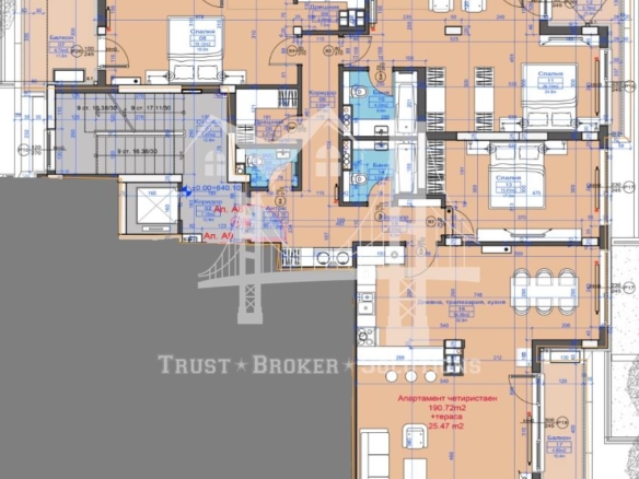 кв. Бояна, м. Гърдова глава, четиристаен/многостаен с голяма тераса в затворен комплекс - 0