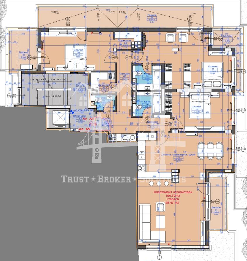 кв. Бояна, м. Гърдова глава, четиристаен/многостаен с голяма тераса в затворен комплекс - 0