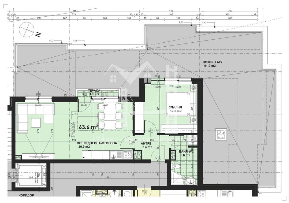 Малиова долина, двустаен апартамент в нова сграда до бъдещо метро - 0