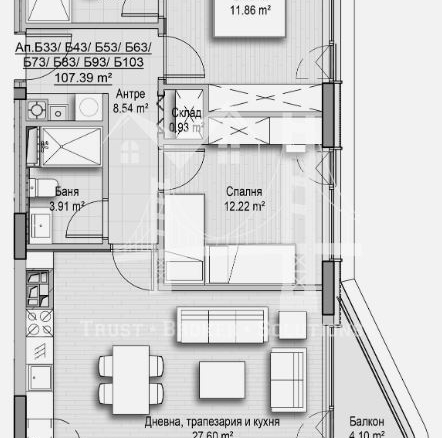 Витоша, тристаен апартамент в новострояща се сграда - 0