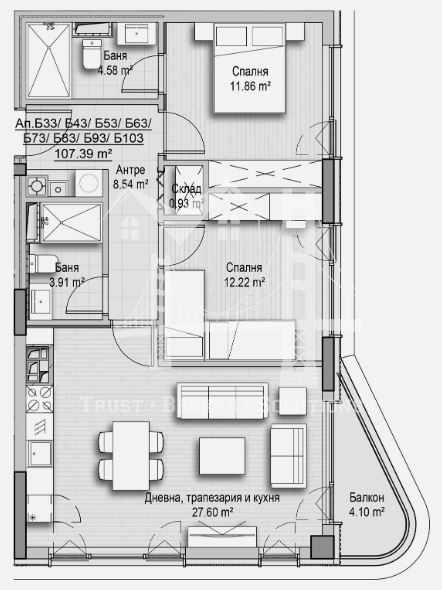 Витоша, тристаен апартамент в новострояща се сграда-0 Витоша, тристаен апартамент в новострояща се сграда - 0