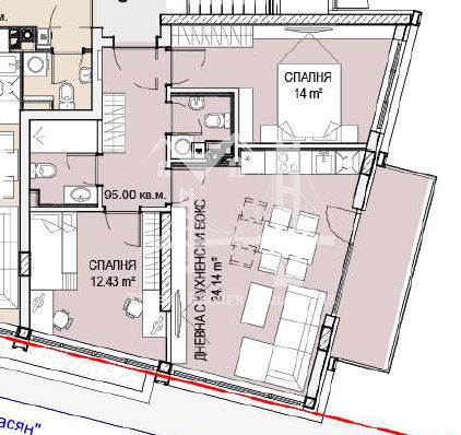 Кръстова Вада, тристаен апартамент в луксозна сграда. - 0