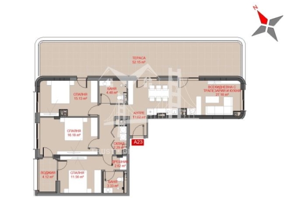 4-СТАЕН, кв. Манастирски ливади, 218.84 m2, 430 000 € - 0