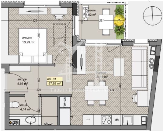 2-СТАЕН, кв. Левски, 67.6 м2, 158 600 € - 0