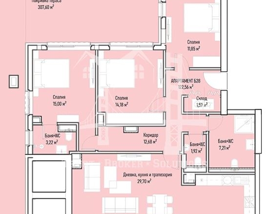 4-СТАЕН, кв. Младост 4, 151,76кв.м + 307,60кв.м тераса, - 439 400 € - 0