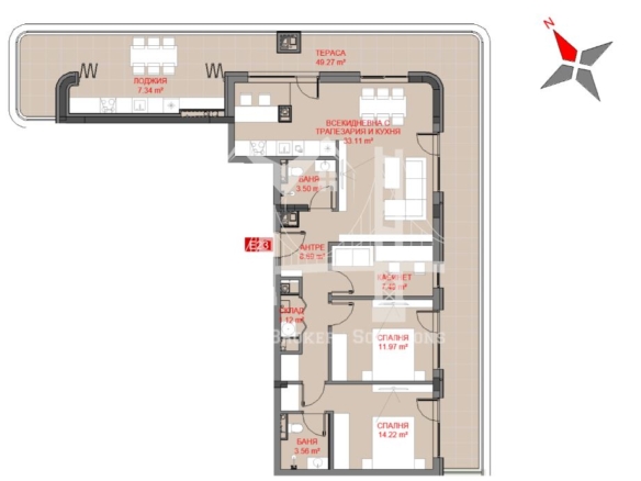 4-СТАЕН, кв. Манастирски ливади, 210.21 m2 , 433 000 € - 0