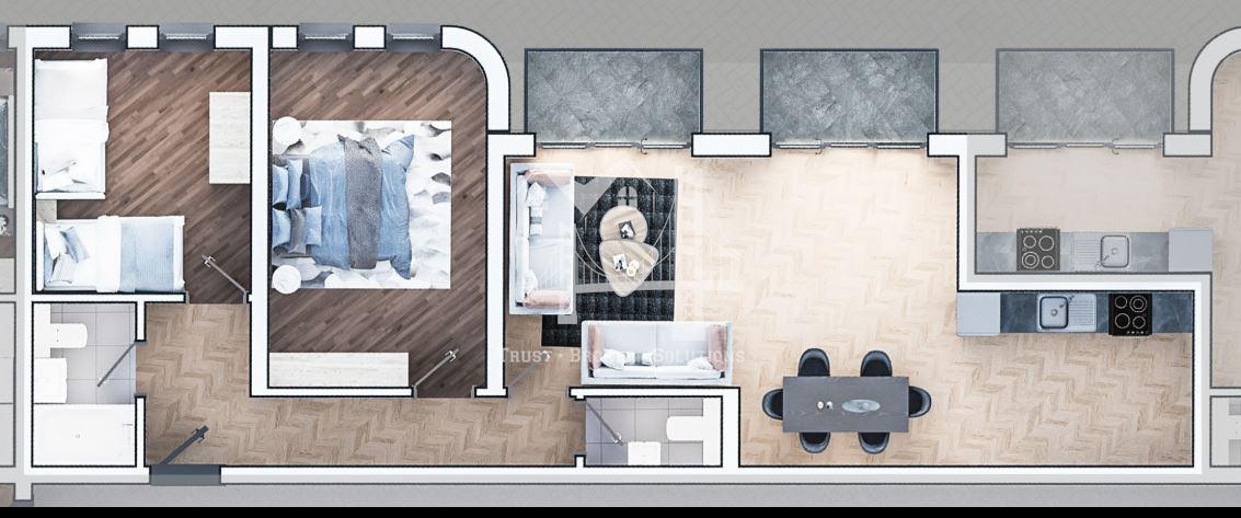 3-СТАЕН, кв. Зона-Б19, 128.72 m2, 260 281€-0 3-СТАЕН, кв. Зона-Б19, 128.72 m2, 260 281€ - 0