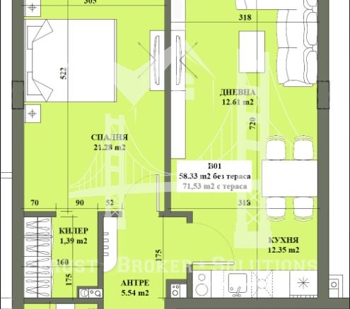 2-стаен Манастирски ливади, 79.17кв.м, 221 676 € - 0