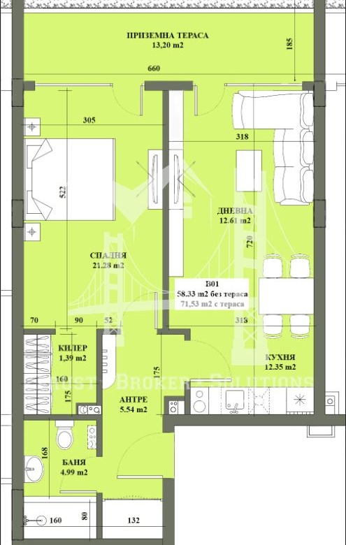 2-стаен Манастирски ливади, 79.17кв.м, 221 676 €