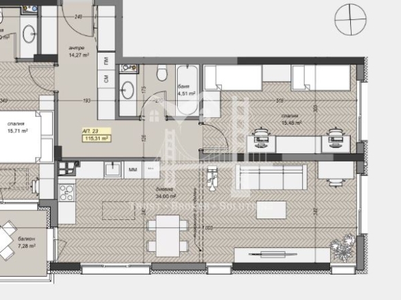 3-СТАЕН, кв. Левски, 126.73 м2., 297 600 € - 0