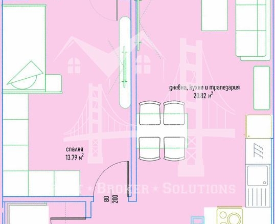 2-Стаен, кв. Малинова долина 76,03 кв.м, 174 869 € - 0