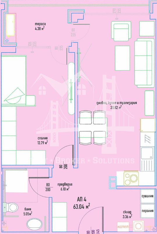2-Стаен, кв. Малинова долина 76,03 кв.м, 174 869 €-0 2-Стаен, кв. Малинова долина 76,03 кв.м, 174 869 € - 0