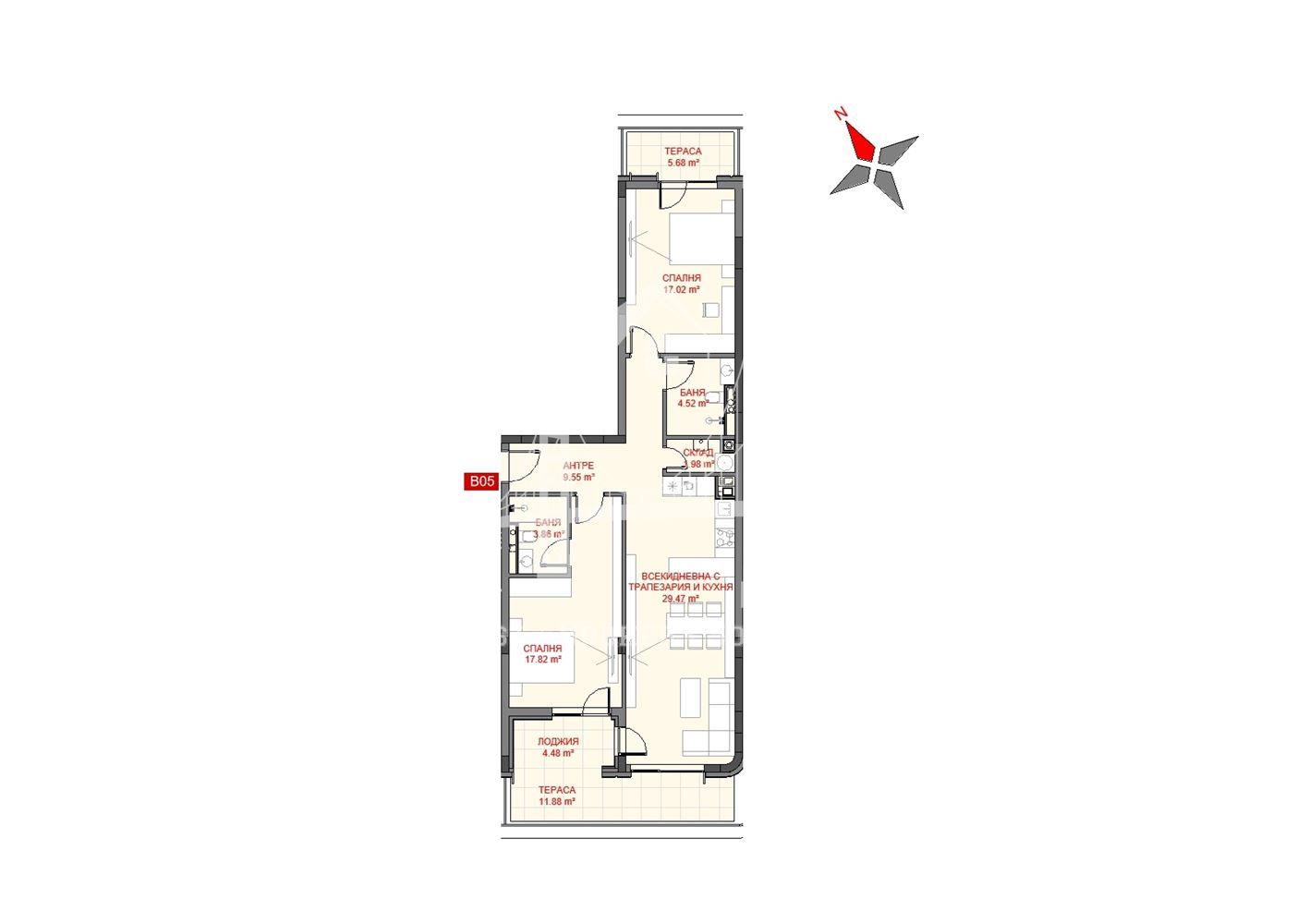 3-СТАЕН, кв. Манастирски ливади, 146.49 m2, 311 500 € - 0