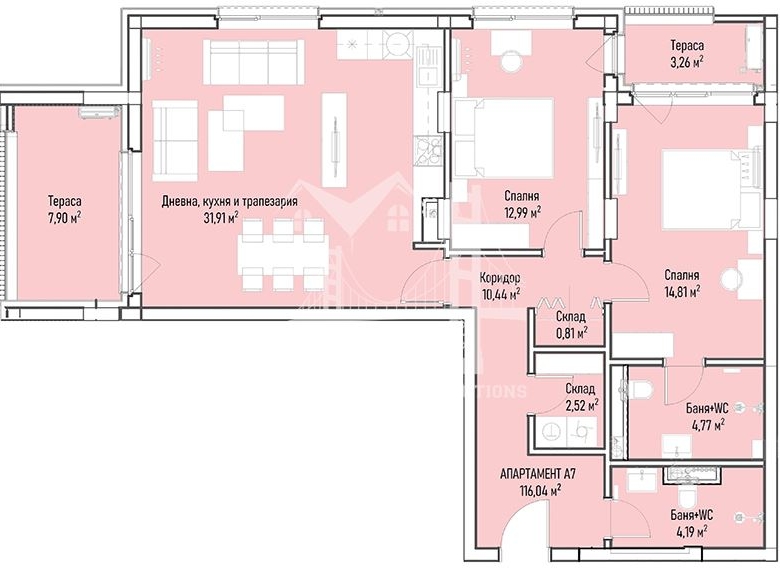 3-СТАЕН, к-в. Младост 4, 142,31кв.м, 320 198 €