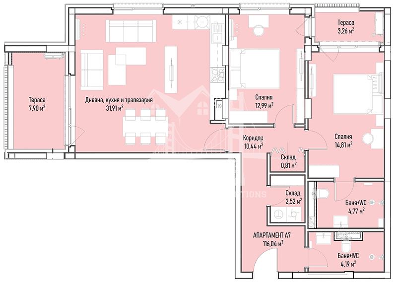 3-СТАЕН, к-в. Младост 4, 142,31кв.м, 320 198 €-0 3-СТАЕН, к-в. Младост 4, 142,31кв.м, 320 198 € - 0