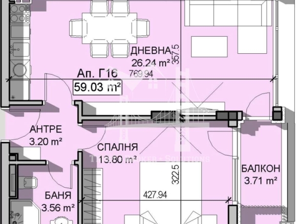 2-Стаен, Манастирски ливади, 68,34кв.м, 221 427 € - 0