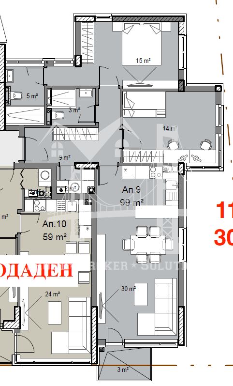 3-Стаен, кв. Витоша, 117,38 m2, 305 000 €-0 3-Стаен, кв. Витоша, 117,38 m2, 305 000 € - 0