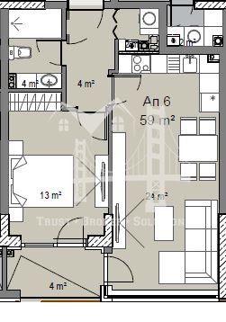 2-Стаен, кв. Витоша, 69,06 m2, 190 000 € - 0