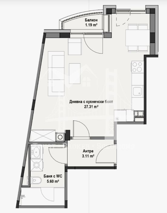 1-СТАЕН, кв. Витоша, 109 362€, БЕЗ КОМИСИОННА - 0