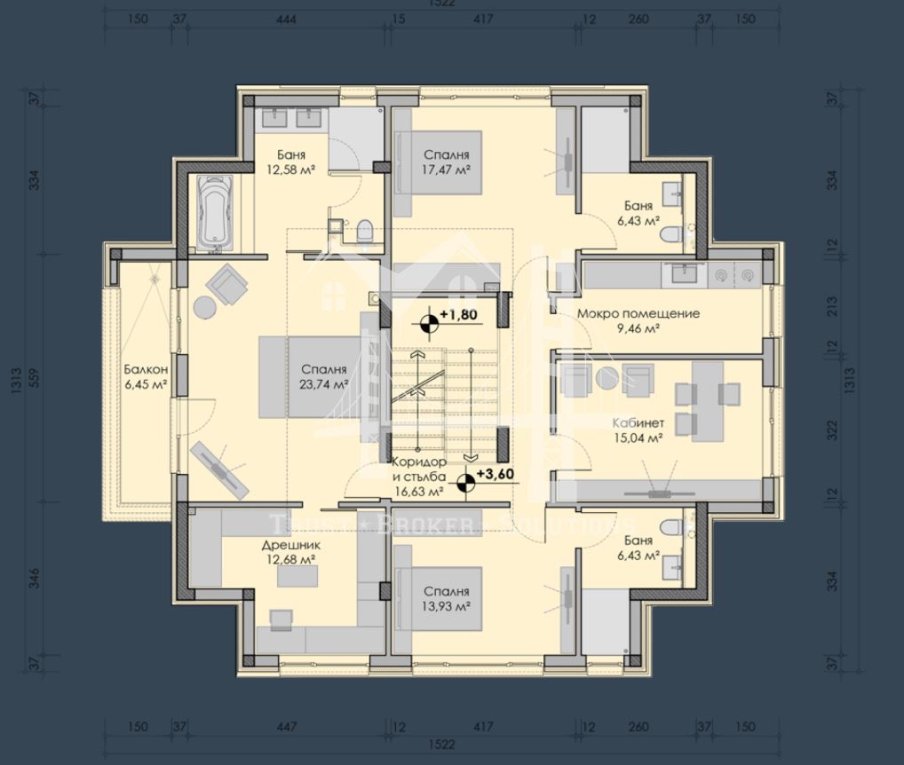 3-етажна къща, кв.Банкя, 890 400€ - 0